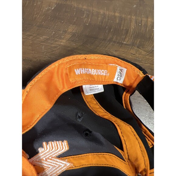 Whataburger Employee Hat Lot-Black & Orange Gray & Orange Logo-Adjustable Back - Picture 5 of 12